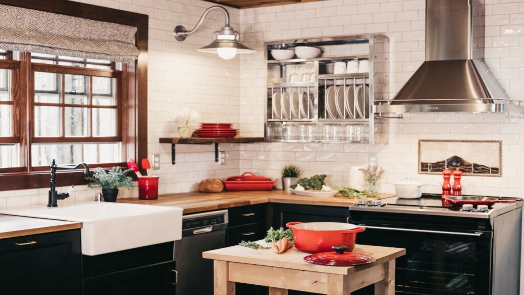 Image of kitchen with varied storage solutions